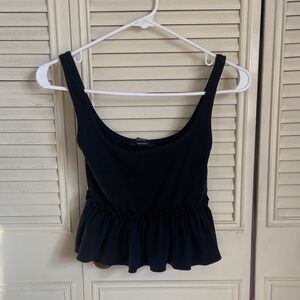 Forever 21 Black Ruffled Tank Top